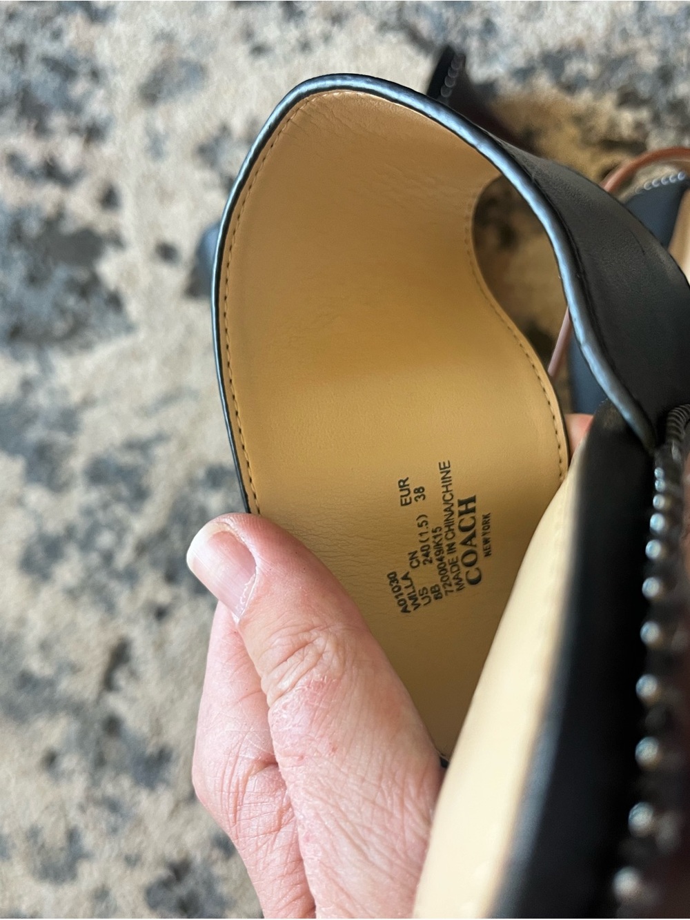 Coach Black and Brown Willa Two-Band Slide Heels - Picture 4 of 4